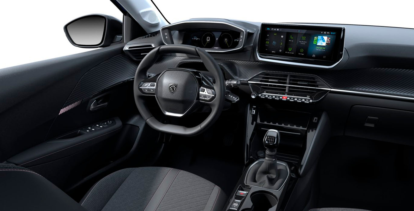 PEUGEOT 208 ALLURE PURETECH 100 interior frontal | Crazy Renting