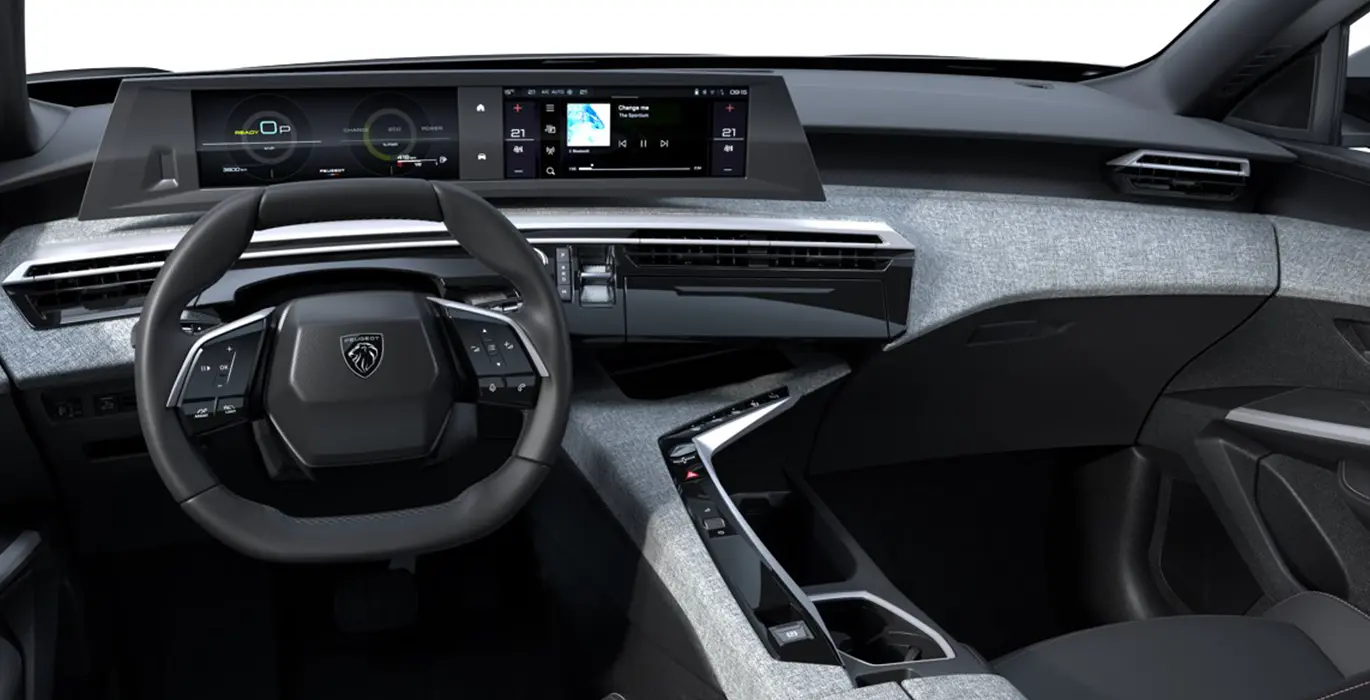 Peugeot 3008 Hybrid 1.2 100kW Allure interior delantera | Crazy Renting