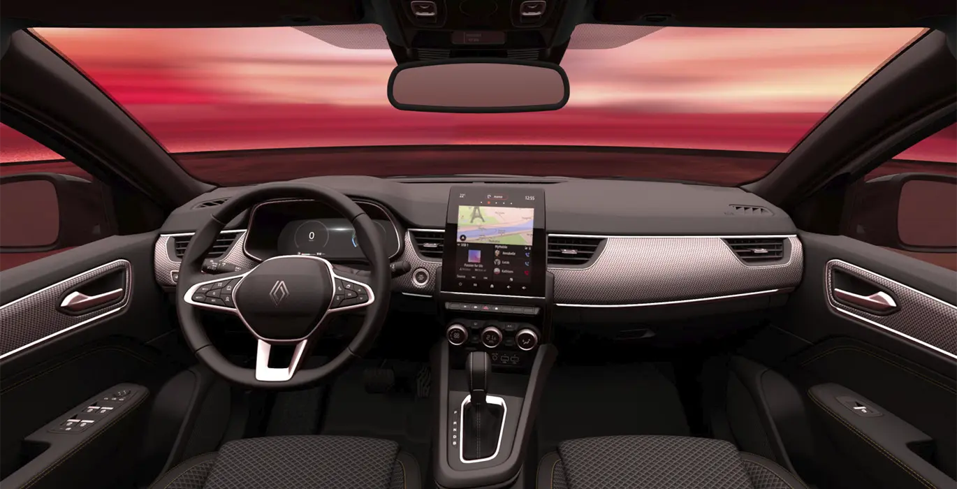 RENAULT Arkana Techno E Tech Full Hybrid interior delantera | Crazy Renting