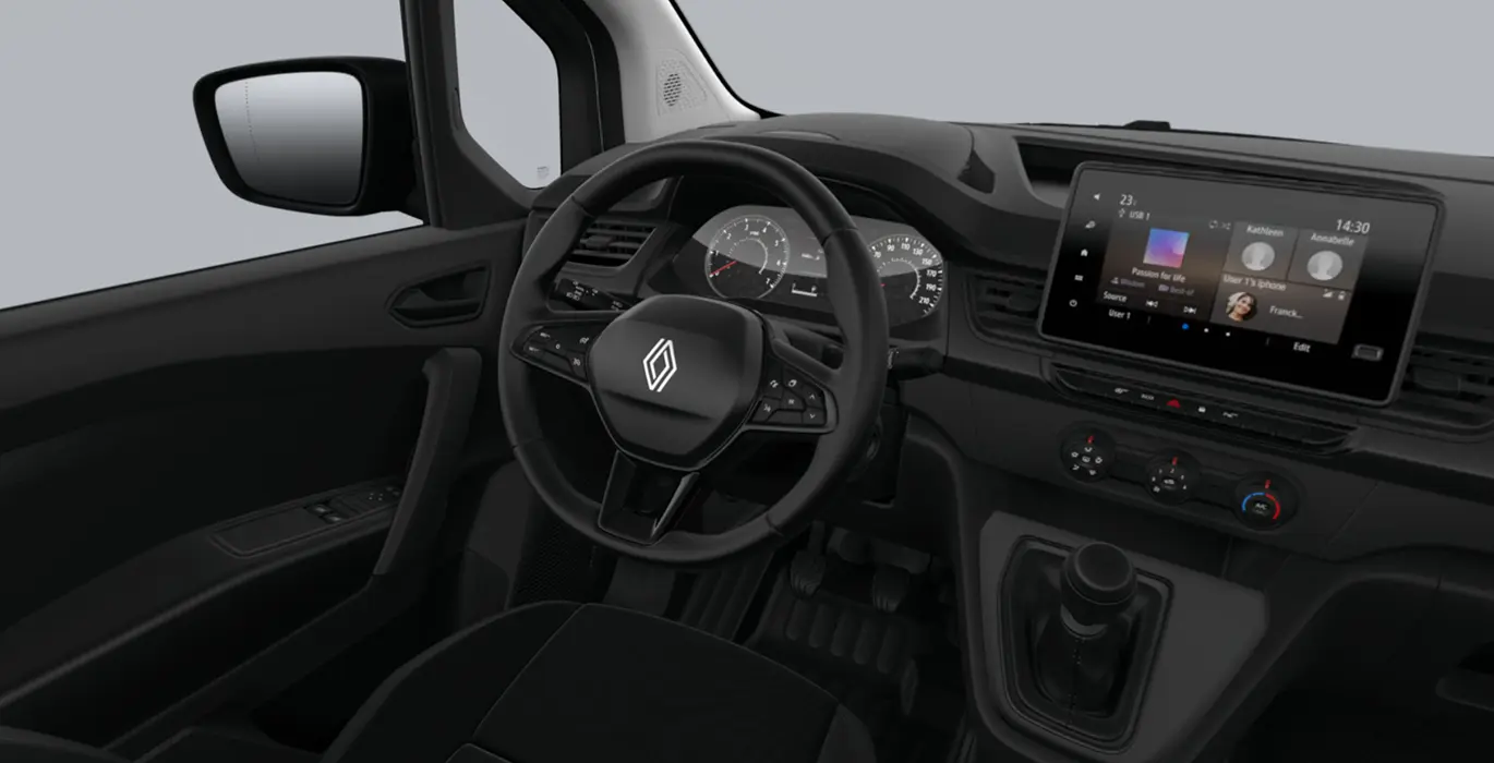RENAULT Kangoo Furgon L1 1.5 Blue DCi 70kW interior delantera | Crazy Renting