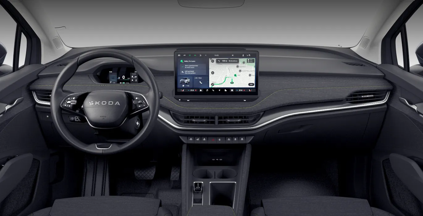SKODA Elroq 150kW 204CV 63kWh interior delantera | Crazy Renting