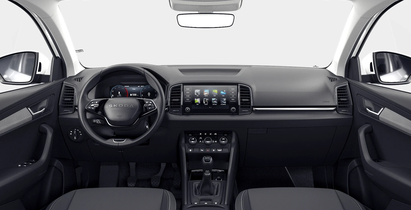 SKODA Karoq 2.0 TDI 85kW 115CV Selection CW interior delantera | Crazy Renting