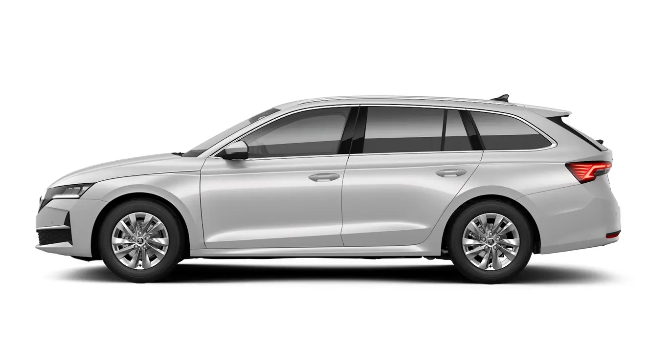 SKODA Octavia Combi 1.5 TSI DSG MHEV Selection II blanco lateral | Crazy Renting