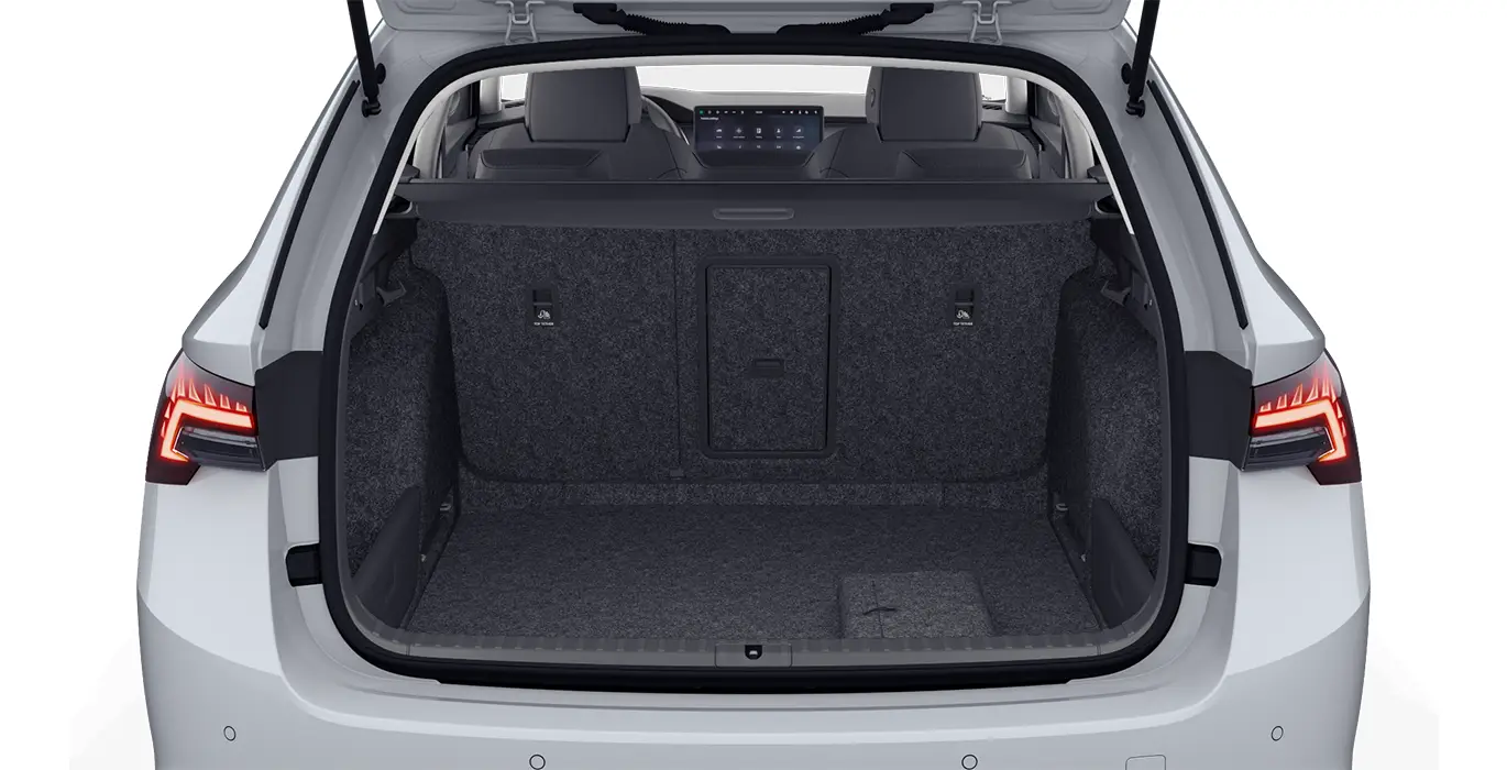 SKODA Octavia Combi 2.0 TDI DSG Selection blanco maletero | Crazy Renting