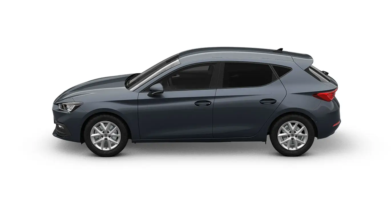 Seat Leon 1.5 eTSI 115CV DSG Style XL lateral gris oscuro | Crazy Renting