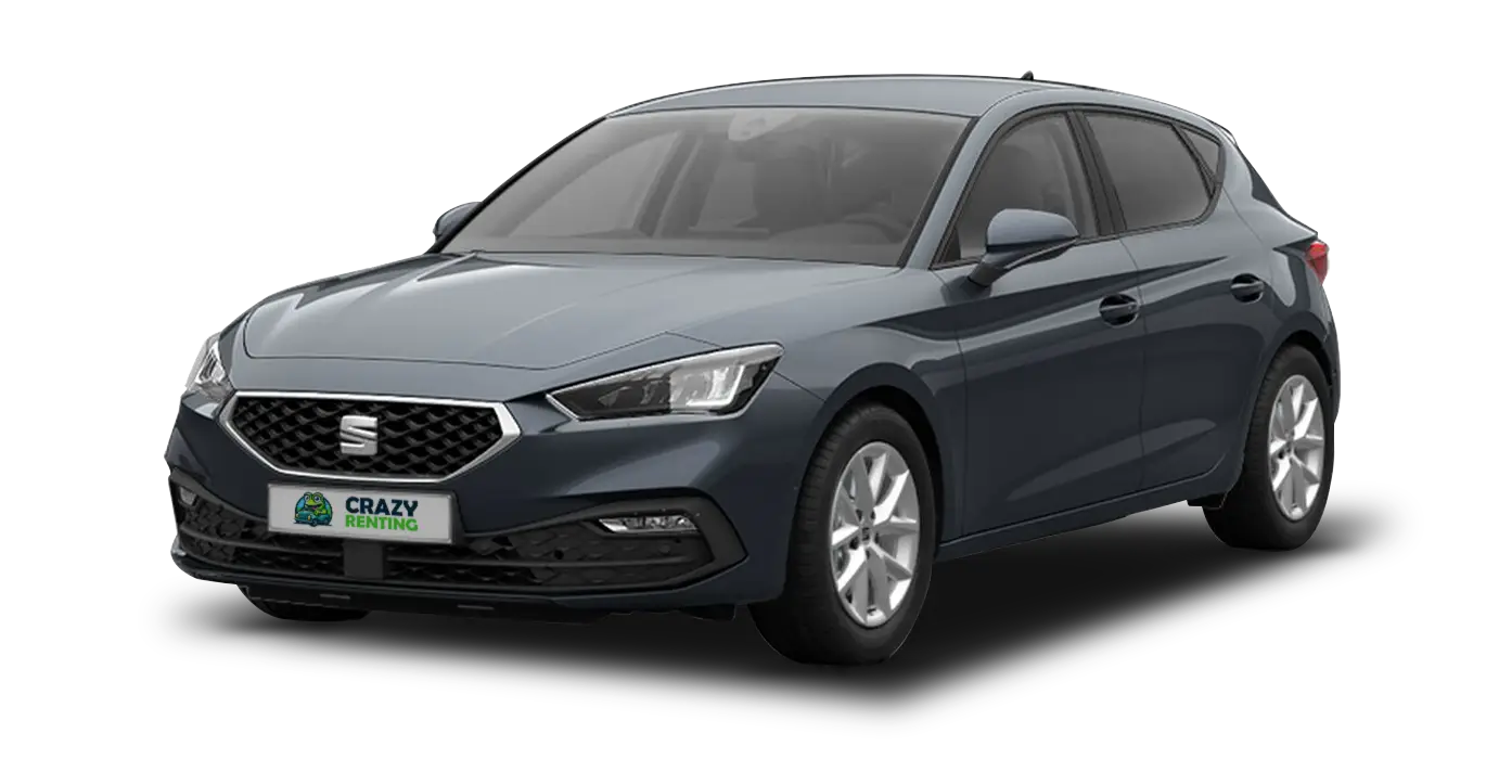 Seat Leon 1.5 eTSI 115CV DSG Style XL trasera sin fondo principal gris oscuro crazy | Crazy Renting