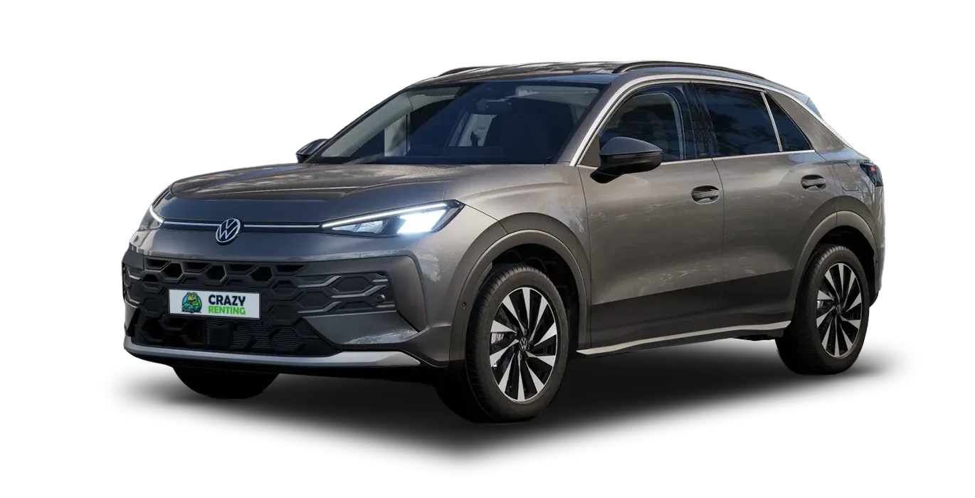 VOLKSWAGEN T ROC Match 1.5 eTSI 150CV DSG sin fondo principal gris crazy | Crazy Renting
