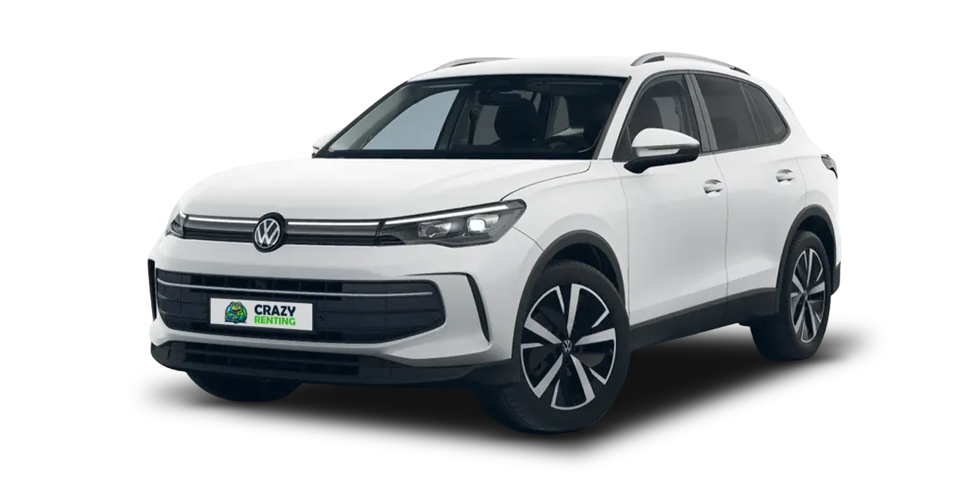 Volkswagen Tiguan Mas 1.5 eTSI DSG trasera sin fondo principal blanco crazy | Crazy Renting