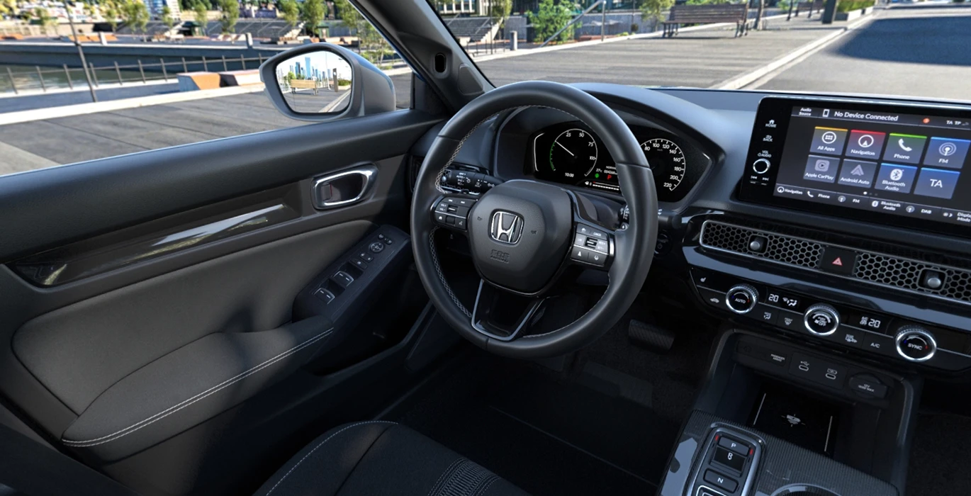 HONDA Civic 2.0 i MMD Elegance 184CV interior delantera | Crazy Renting