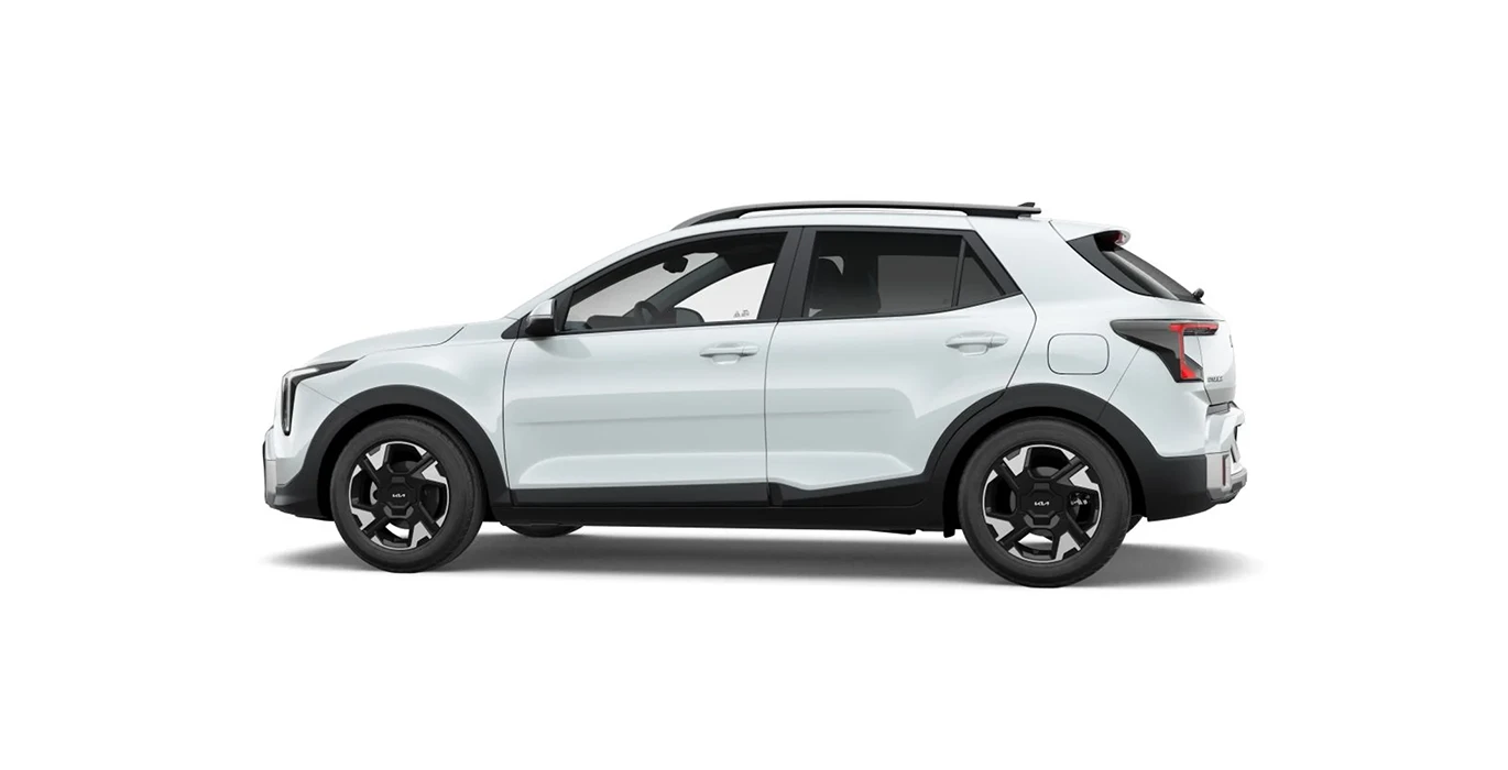 Kia Stonic 1.0 T GDI MHEV Drive 115CV lateral blanco | Crazy Renting